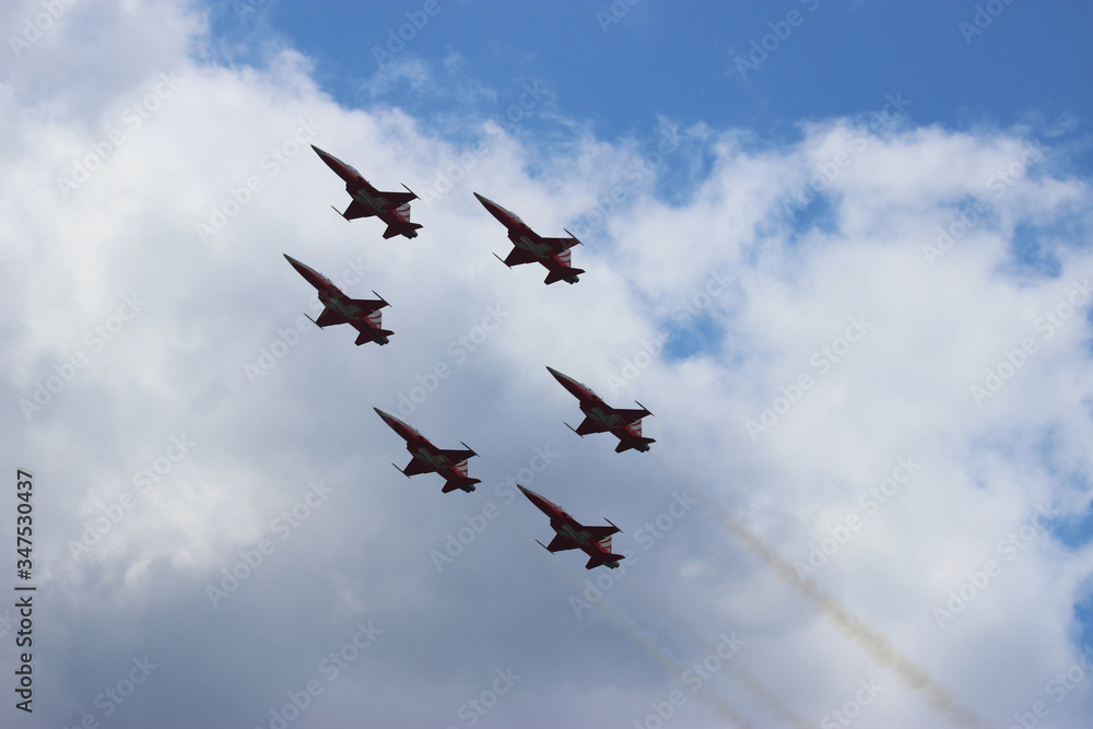 Military aircraft during the flight
Military aircraft during the flight