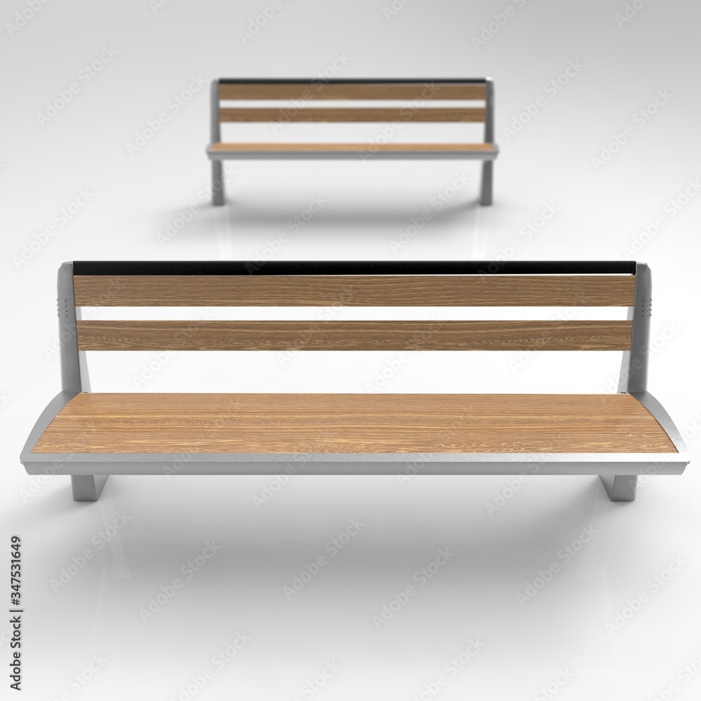 3d image of a Lily bench aluminum 3 3d image of a Lily bench aluminum 3