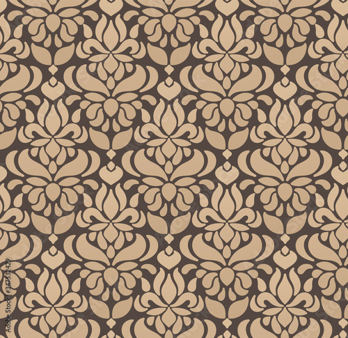 Seamless infinite pattern ornament. Oriental style pattern. Suitable for covers, clothing, wallpaper, textiles, accessories, curtains, wrappers, wrapping paper and tiles.
