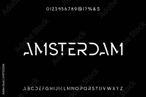 font alphabet, classic lettering, retro typeface white style background