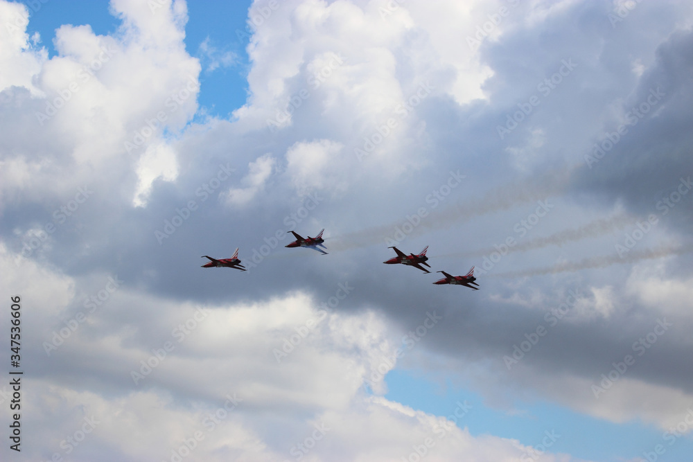 Military aircraft during the flight
Military aircraft during the flight