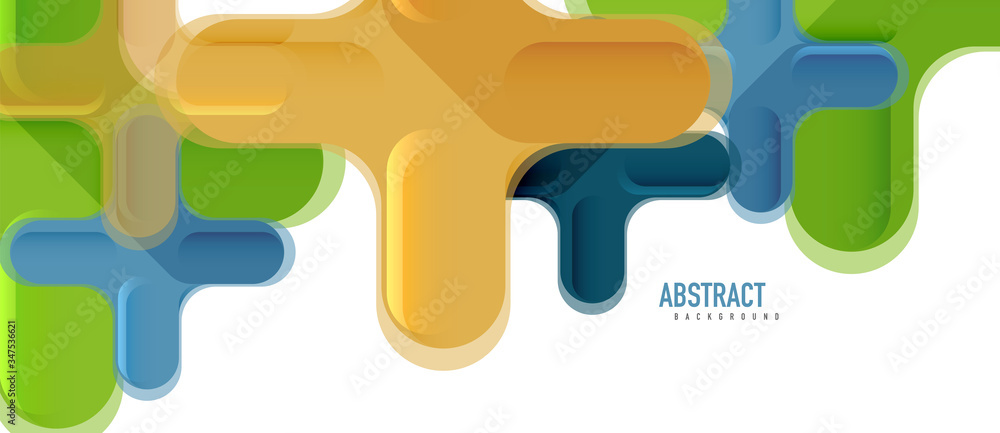 Obraz premium Glossy multicolored plastic style cross composition, x shape design, techno geometric modern abstract background. Trendy abstract layout template