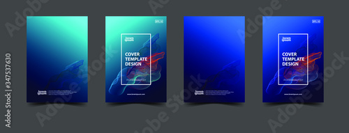 Creative design of vector template for A4 book cover, flyer and flyer in abstract background by using cool color tones together.