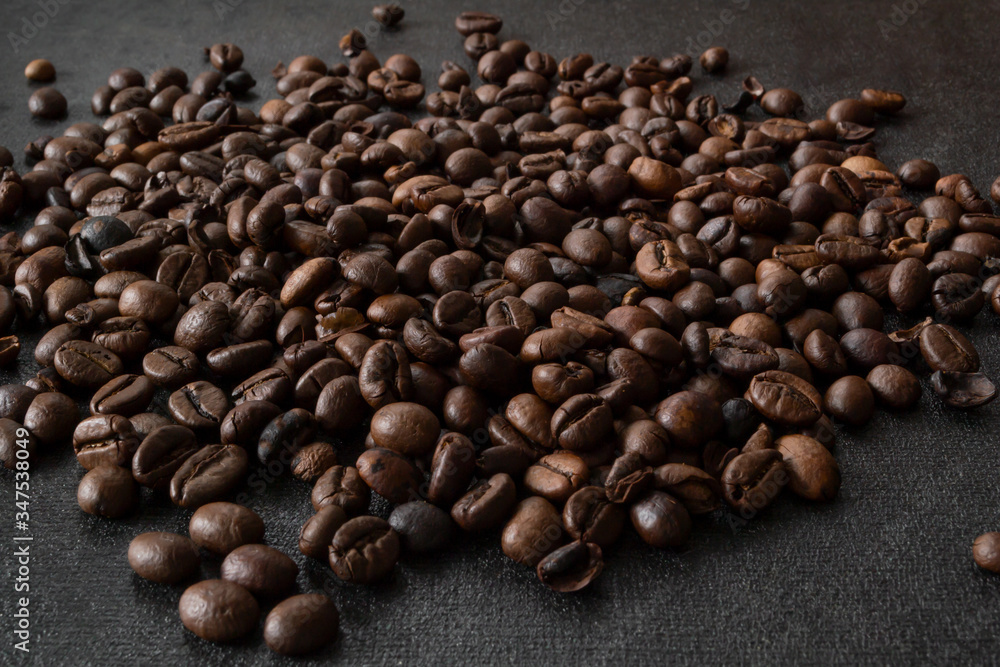 coffee beans on burlap background,black background, gray, coffee beans on burlap background,black background, gray,