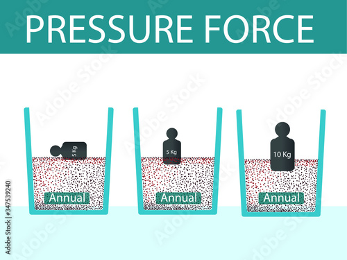 pressure and lifting force. archimedes principle. weight pressure on the sand. physics lesson pressure subject