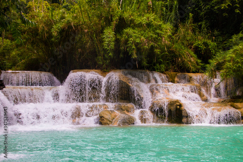 waterfall in luang prabang, laos