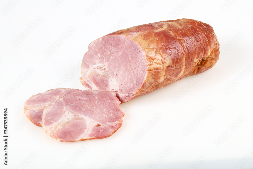 Tasty Ham over white background