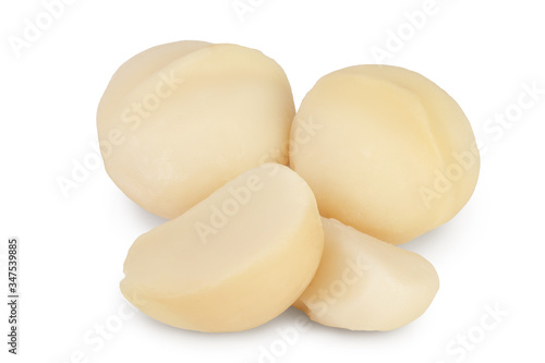 macadamia nuts isolated on white background with clipping path and full depth of field