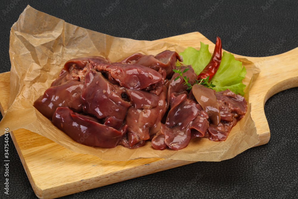 Raw chicken liver ready for cooking Raw chicken liver ready for cooking