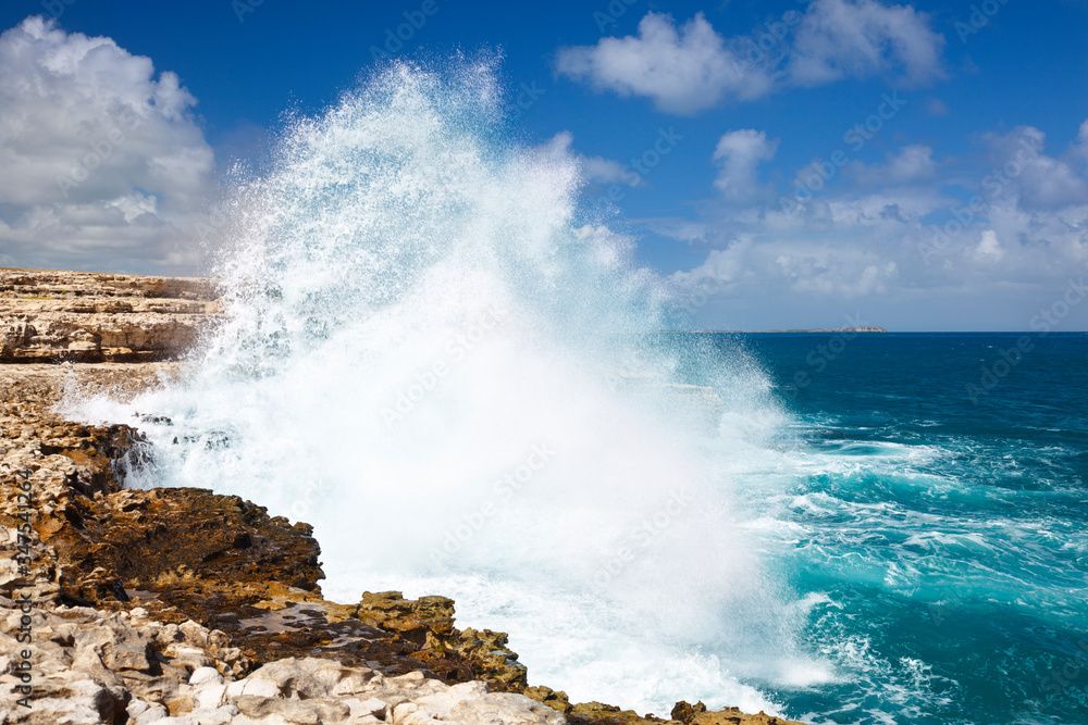 Tall Waves On Antiguas North Coast, Antigua