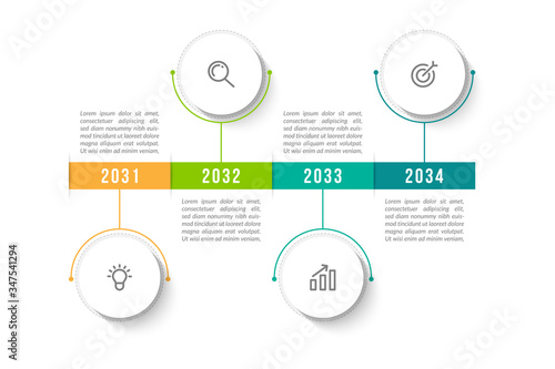 Minimal infographic template design with numbers 4 options or steps.