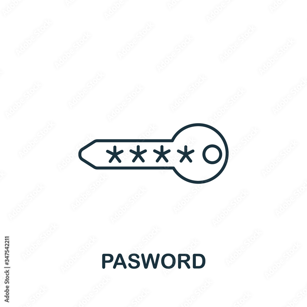 Password icon from security collection. Simple line element Password symbol for templates, web design and infographics Password icon from security collection. Simple line element Password symbol for templates, web design and infographics