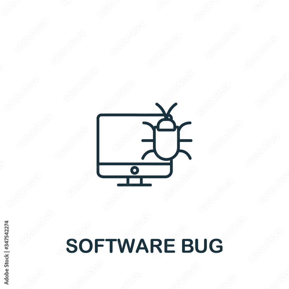 Software Bug icon from security collection. Simple line element Software Bug symbol for templates, web design and infographics Software Bug icon from security collection. Simple line element Software Bug symbol for templates, web design and infographics