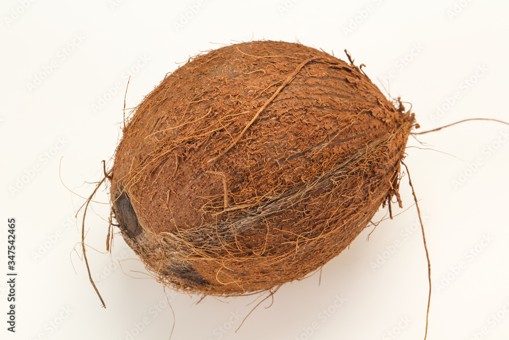 Ripe Coconut isolated on white