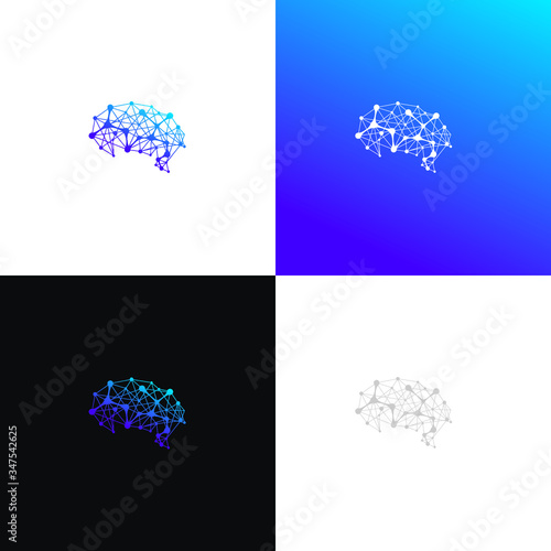 Brain logo Neuron Nerve or Seaweed logo design inspiration