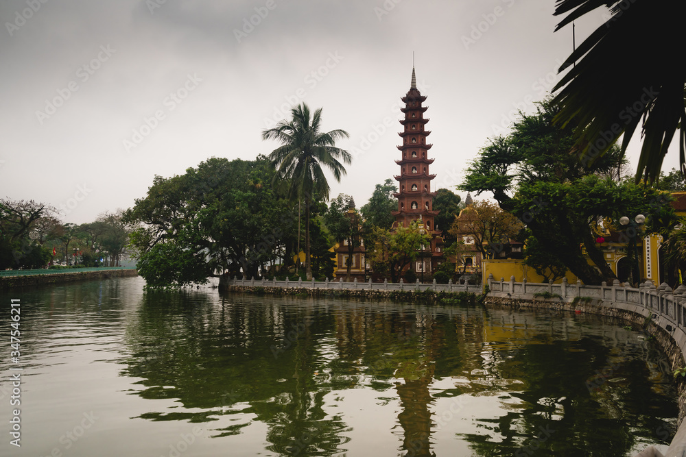 Tran Quoc pagoda, the old temple in Hanoi, Vietnam