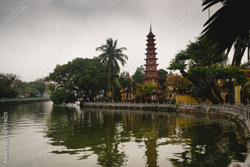 Tran Quoc pagoda, the old temple in Hanoi, Vietnam