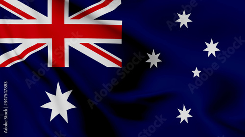 Australia flag is waving 3D animation. Australia flag waving in the wind. National flag of Australia © h.studio