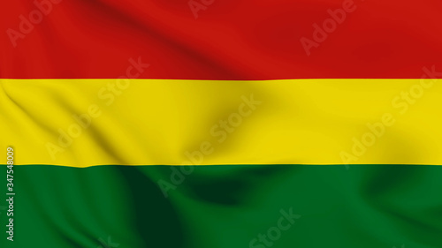 Bolivia flag is waving 3D animation. Bolivia flag waving in the wind. National flag of Bolivia