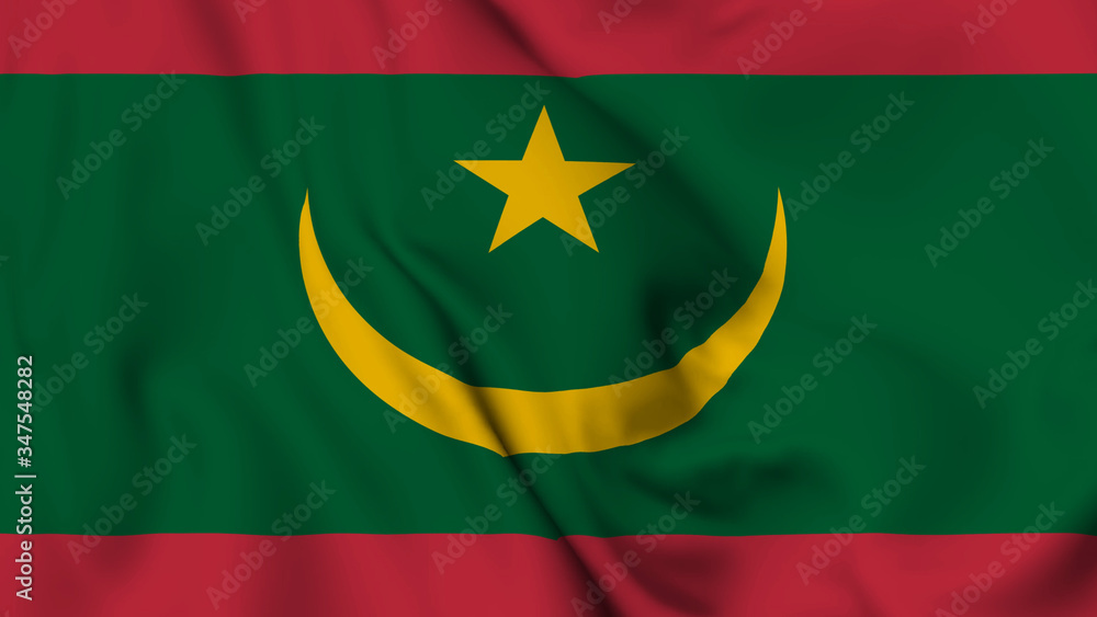 Mauritania flag is waving 3D animation. Mauritania flag waving in the wind. National flag of Mauritania Mauritania flag is waving 3D animation. Mauritania flag waving in the wind. National flag of Mauritania