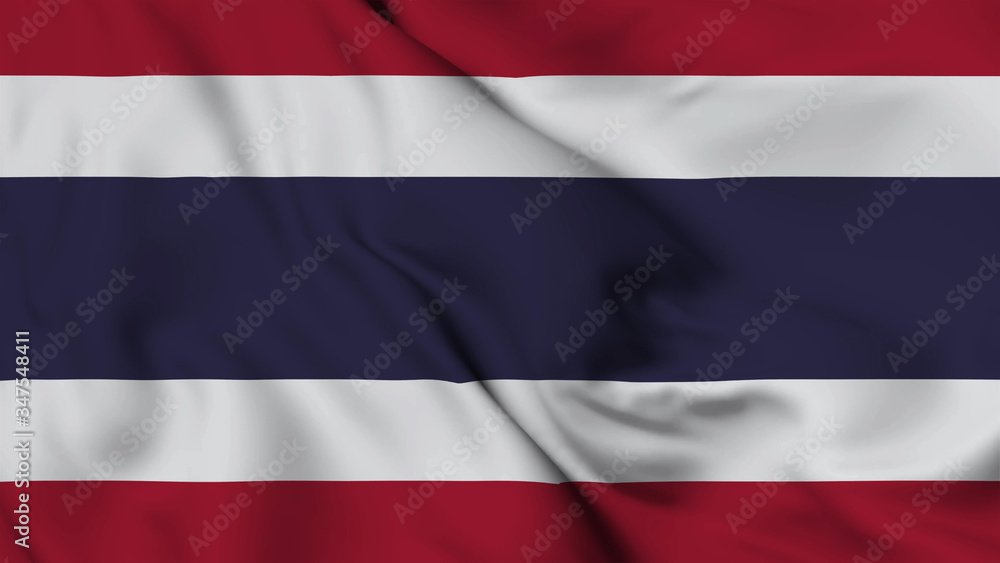 Thailand flag is waving 3D animation. Thailand flag waving in the wind.  National flag of Thailand . flag seamless loop animation. 4K Stock  Illustration | Adobe Stock