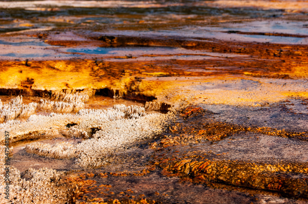 Orange Steps of a Geothermal Pool
