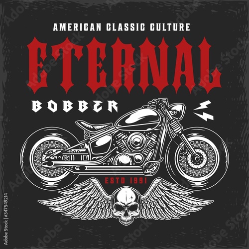 Custom motorcycle vintage emblem