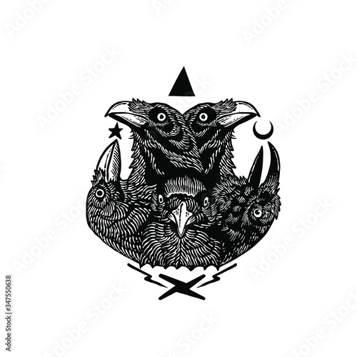 Raven Crow Vector Illustration