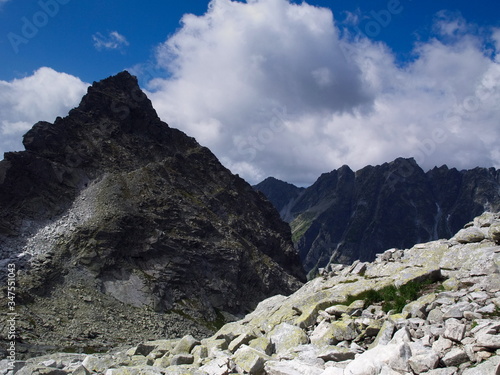 High mountain landscape. Chata pod Rysami. Tatra mountains Slovakia