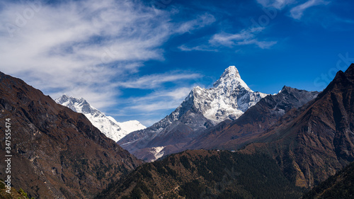 Iconic peak of Ama Dablam Mountain, also known as mother of mountains