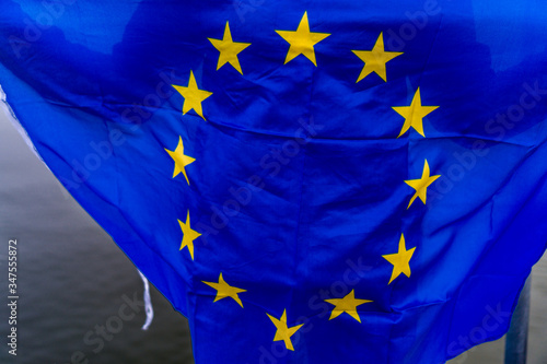 Closeup shot of European Union flag