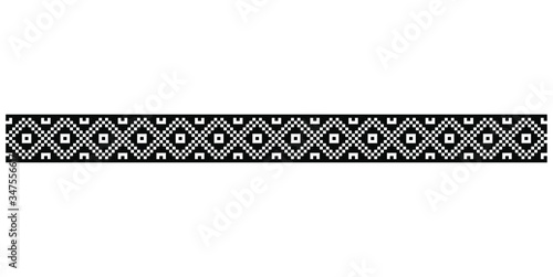Traditional Romanian folk art knitted embroidery pattern
