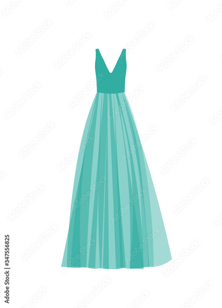 Blue prom dress. vector illustration Blue prom dress. vector illustration