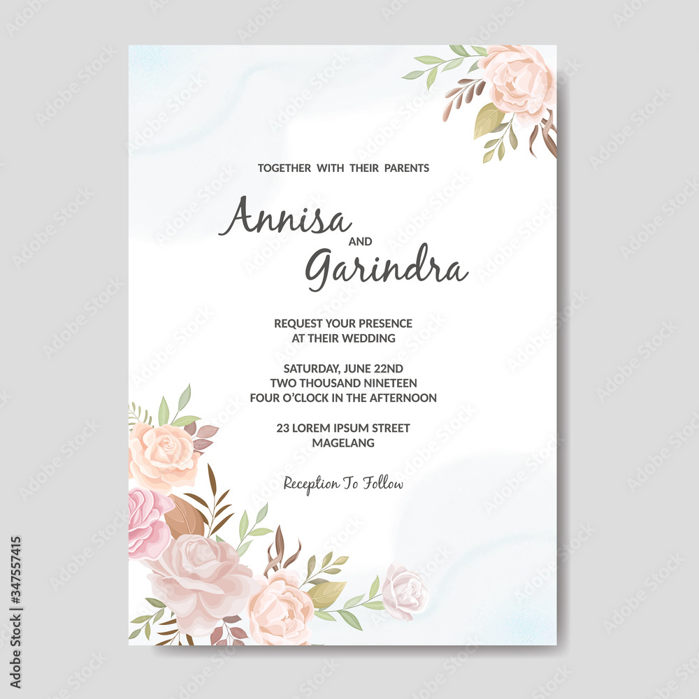 Beautiful floral frame wedding invitation card template Premium Vector Beautiful floral frame wedding invitation card template Premium Vector