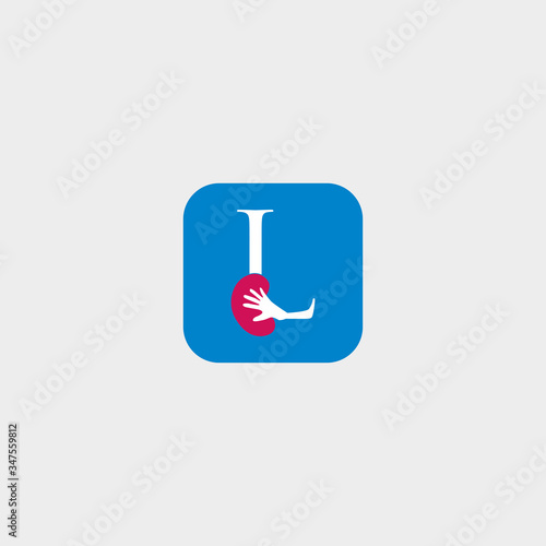 logo kidney with letter l vector design	