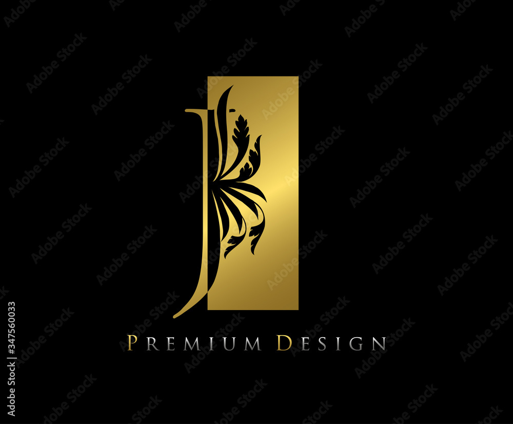 Elegant J Luxury Logo Icon, Vintage Negative Space Gold J Letter Logo ...