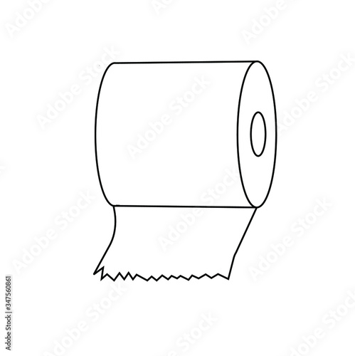 Toilet paper role vector black and white. Global pandemic COVID-19 panic buy concept.