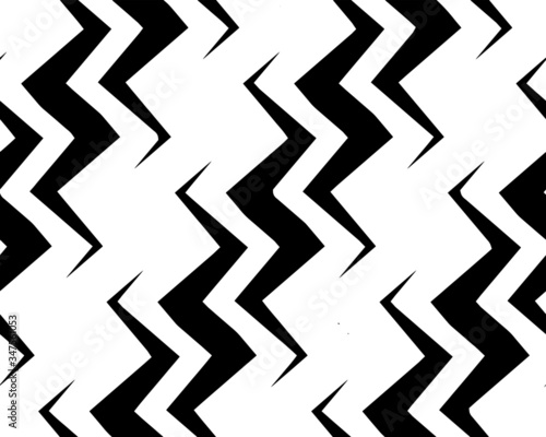 Full seamless black white texture pattern for decor and textile fabric print. Abstract zigzag model design for fashion and home design.