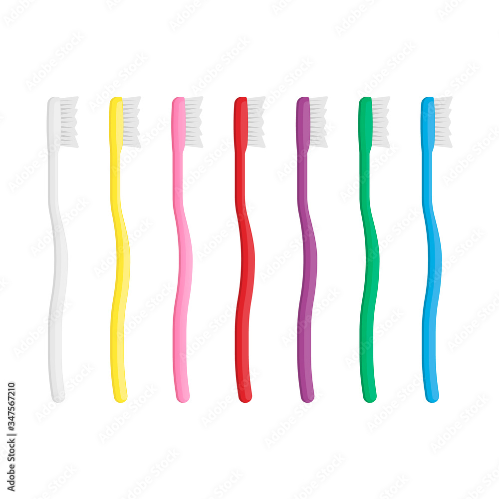 Set of toothbrush isolated on white background. Vector illustration. Set of toothbrush isolated on white background. Vector illustration.