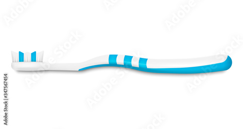 Realistic toothbrush isolated on white background. Vector illustration.