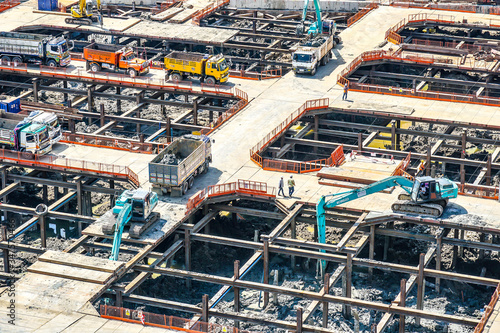 Skyscrapers construction site in Bangkok metropolitan, Thailand