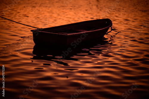 The Bang Saen Beach beaituful landscape sunset in Thailand photo