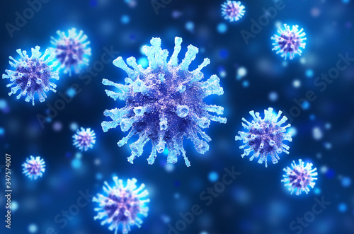 Abstract 3d rendering illustration of a Coronavirus Virus Outbreak © MoVille
