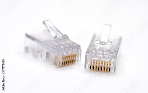 connector rj45 on white background  photo