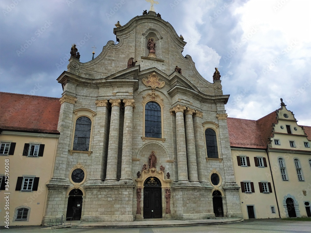 The beautiful facade of the Zwiefalten minster