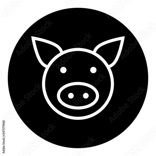 Pig simple icon. Flat desing © Leo Kavalli