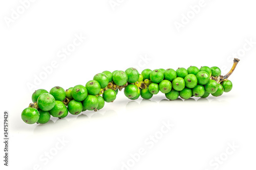 Pepper seeds,Piper nigrum Linn isolated on white background