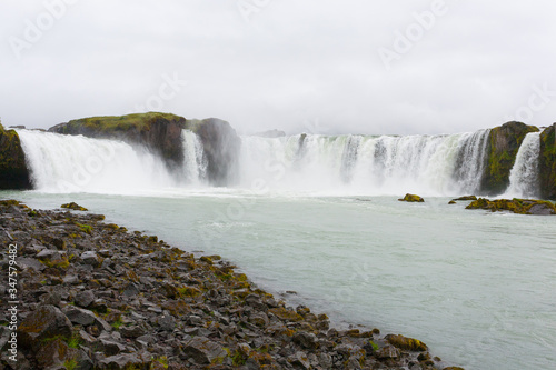 Godafoss falls in summer season view  Iceland