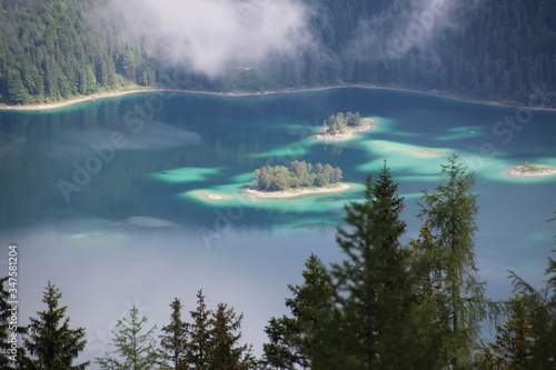 Lake with an Island and Forest arround