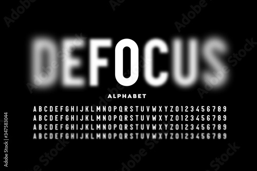 Font design with focused and defocused letters